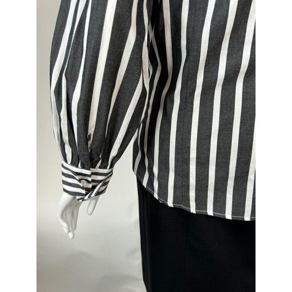 Striped Button-Up Shirt With Corset Detail By Free Generation - Large - Picture 14 of 16